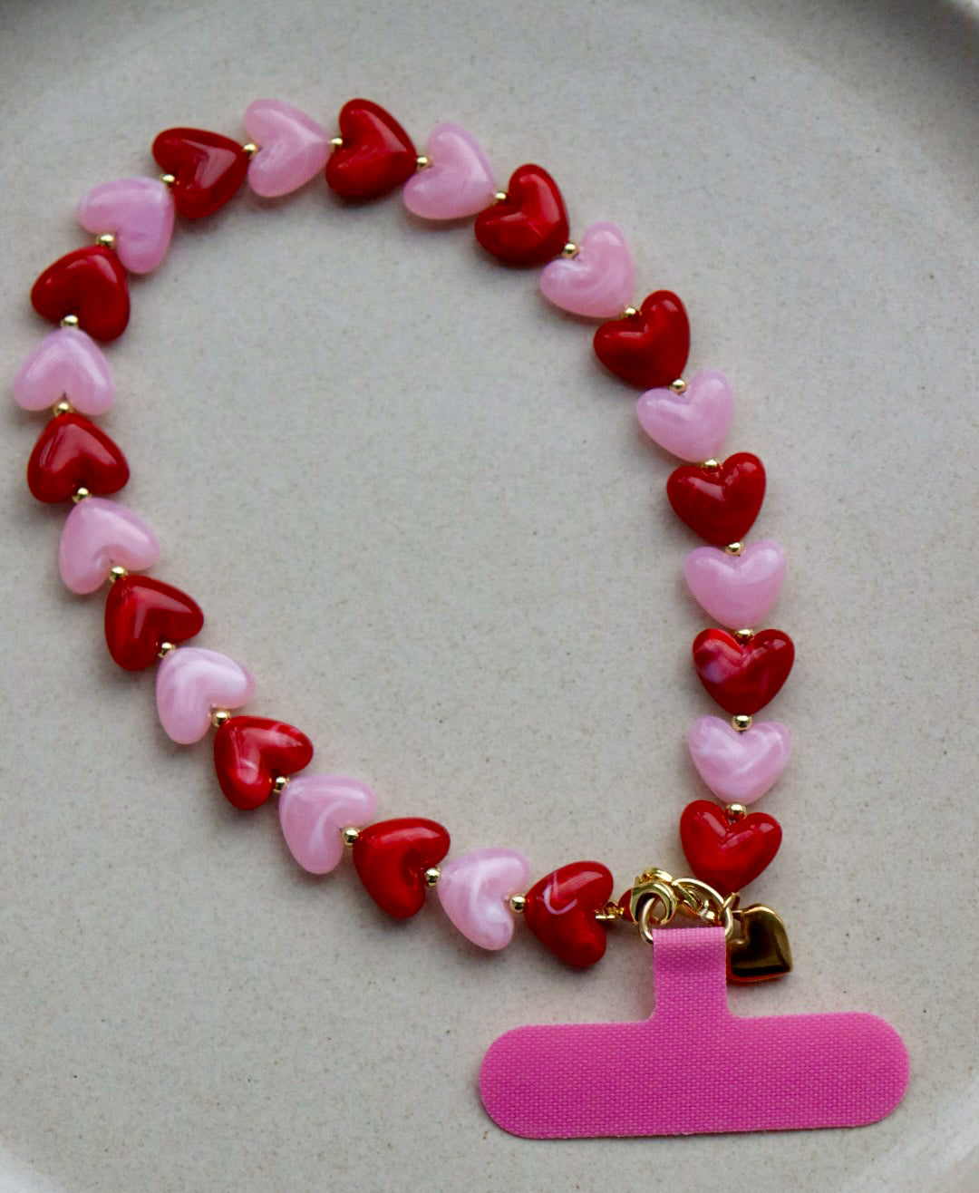 Phone Charm - pink heart