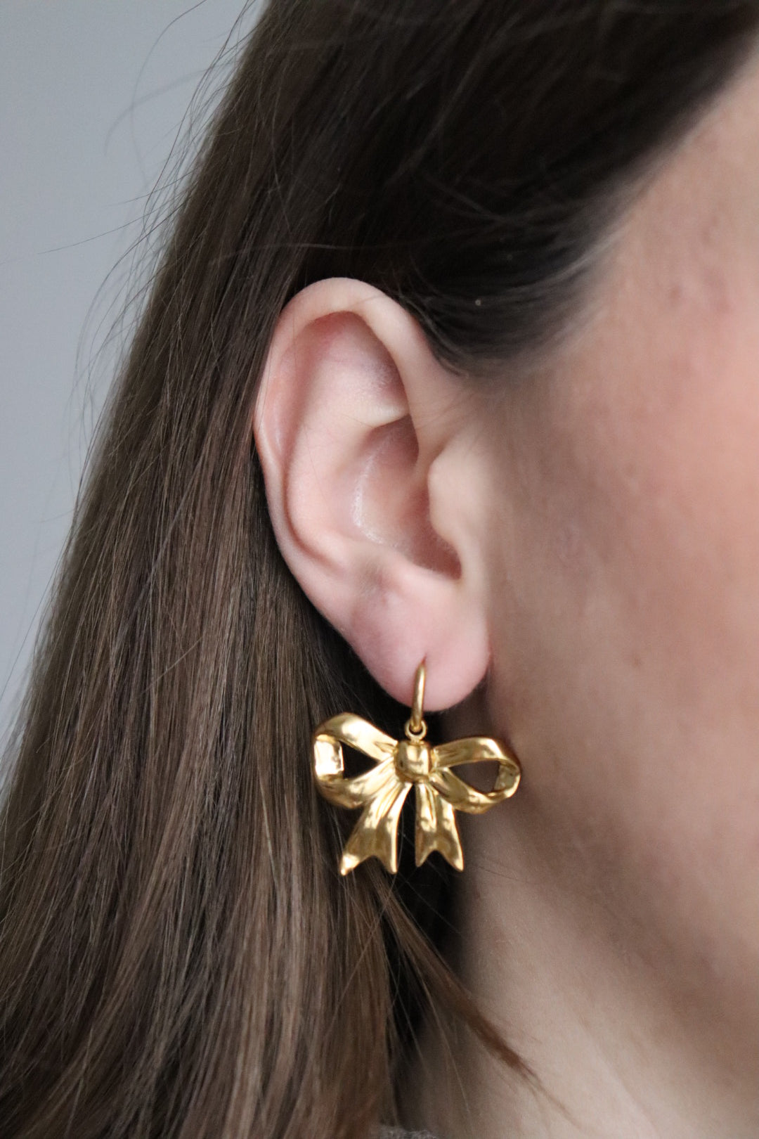 Ohrringe - golden bow hoops
