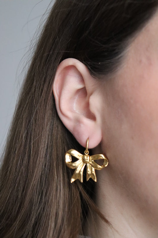 Ohrringe - golden bow hoops