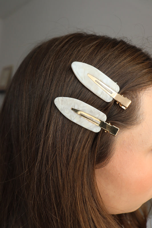 Hair Clips - Ivory Pearl