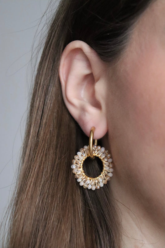 Ohrringe - Cream Glow Hoops