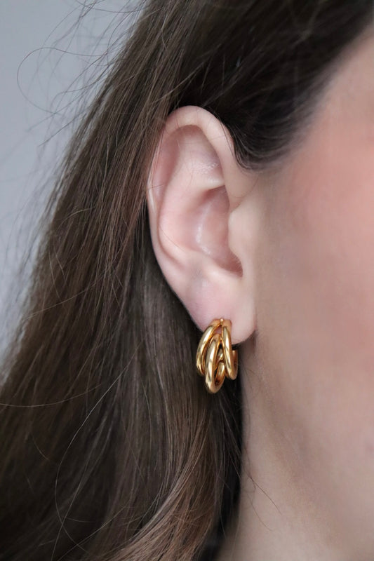 Ohrringe - golden wave hoops