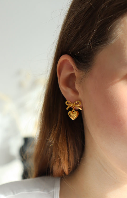 Ohrringe - heart bow