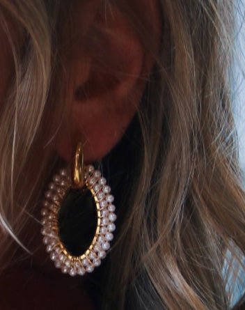 Ohrringe - pearl glow hoops