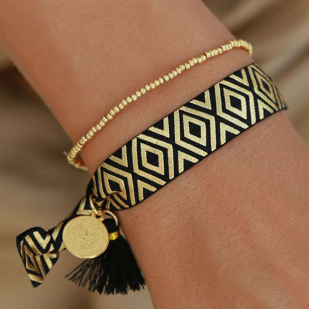 Elastische Armbänder - black & gold