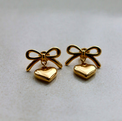 Ohrringe - heart bow
