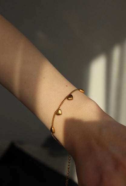 Armband - golden hearts