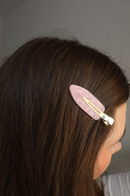 Hair clips - Rosé Marble