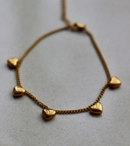 Armband - golden hearts