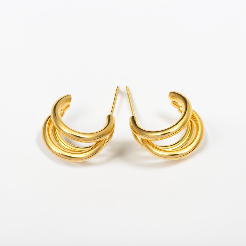 Ohrringe - golden wave hoops