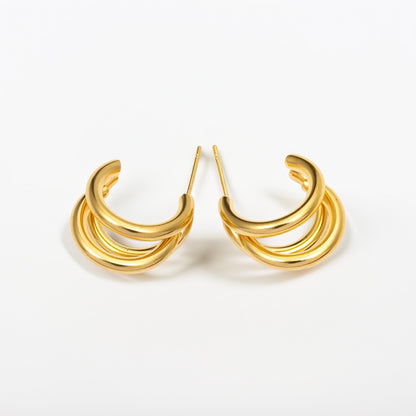 Ohrringe - golden wave hoops