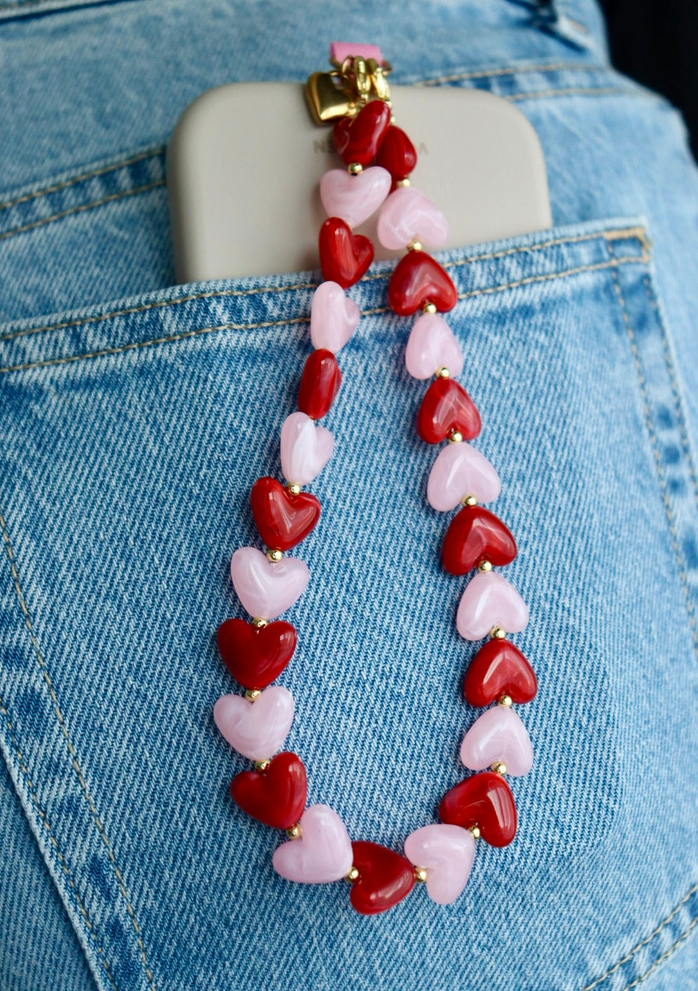 Phone Charm - pink heart
