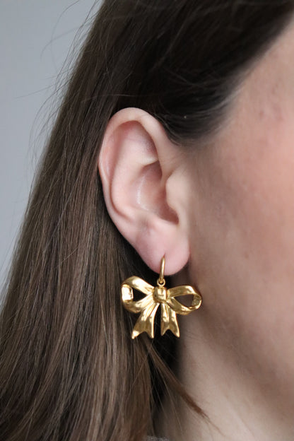 Ohrringe - golden bow hoops