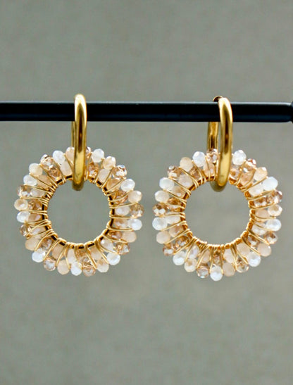 Ohrringe - Cream Glow Hoops