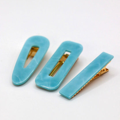 Hair Clips - blue wave