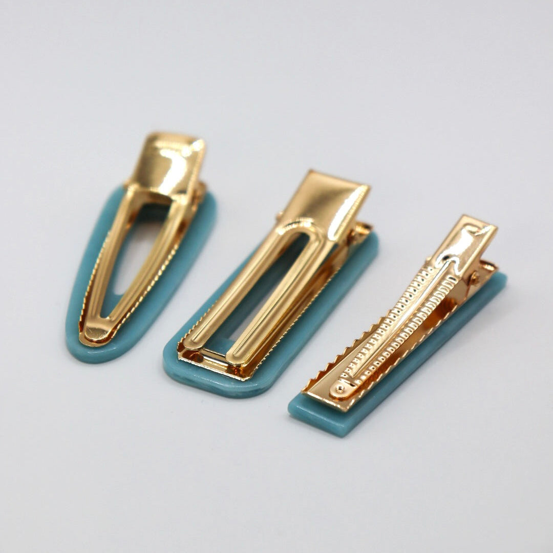 Hair Clips - blue wave