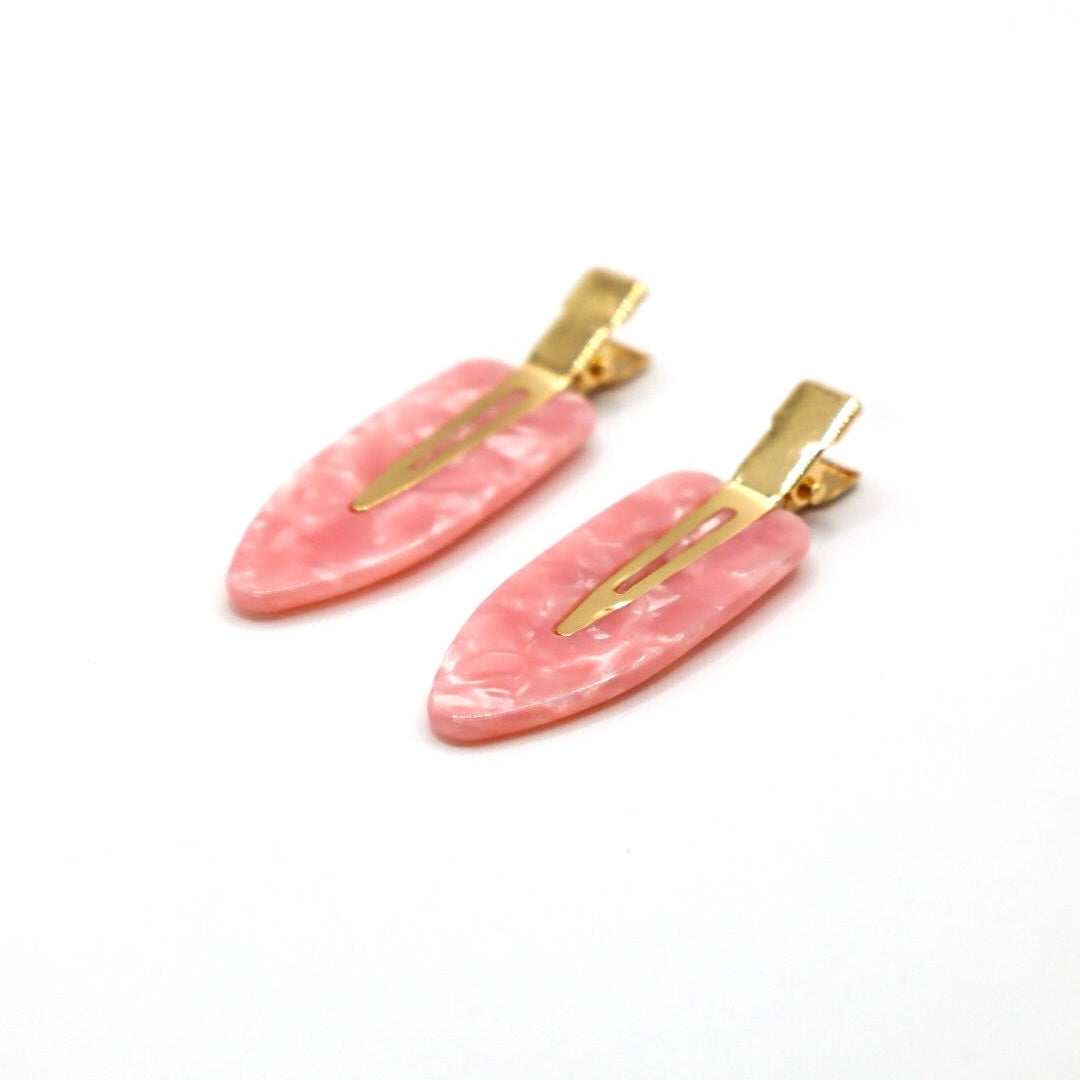 Hair clips - Rosé Marble