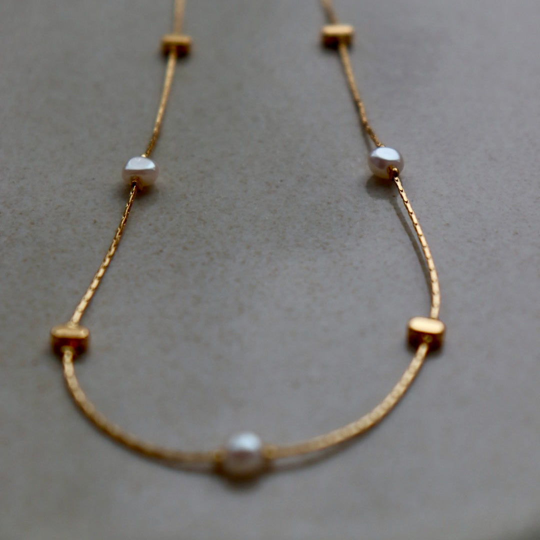 Halskette - Golden Pearl