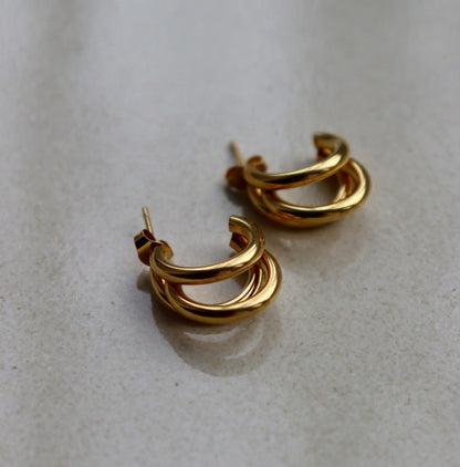 Ohrringe - golden wave hoops