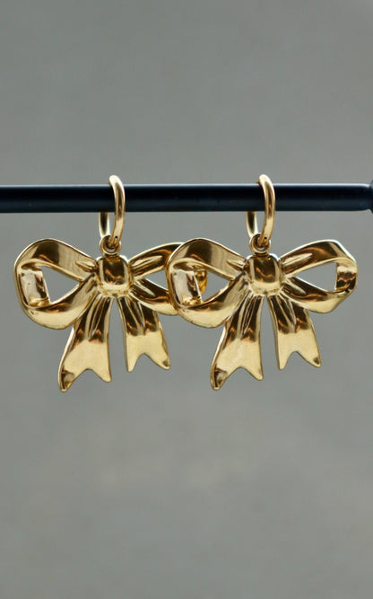 Ohrringe - golden bow hoops