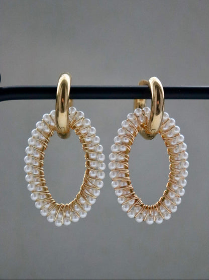 Ohrringe - pearl glow hoops