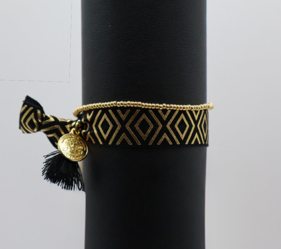 Elastische Armbänder - black & gold