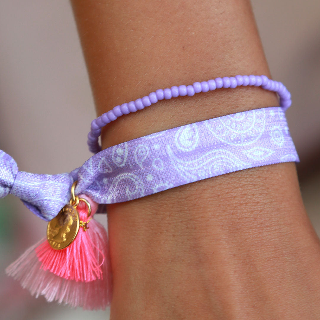 Elastische Armbänder - lavender paisley