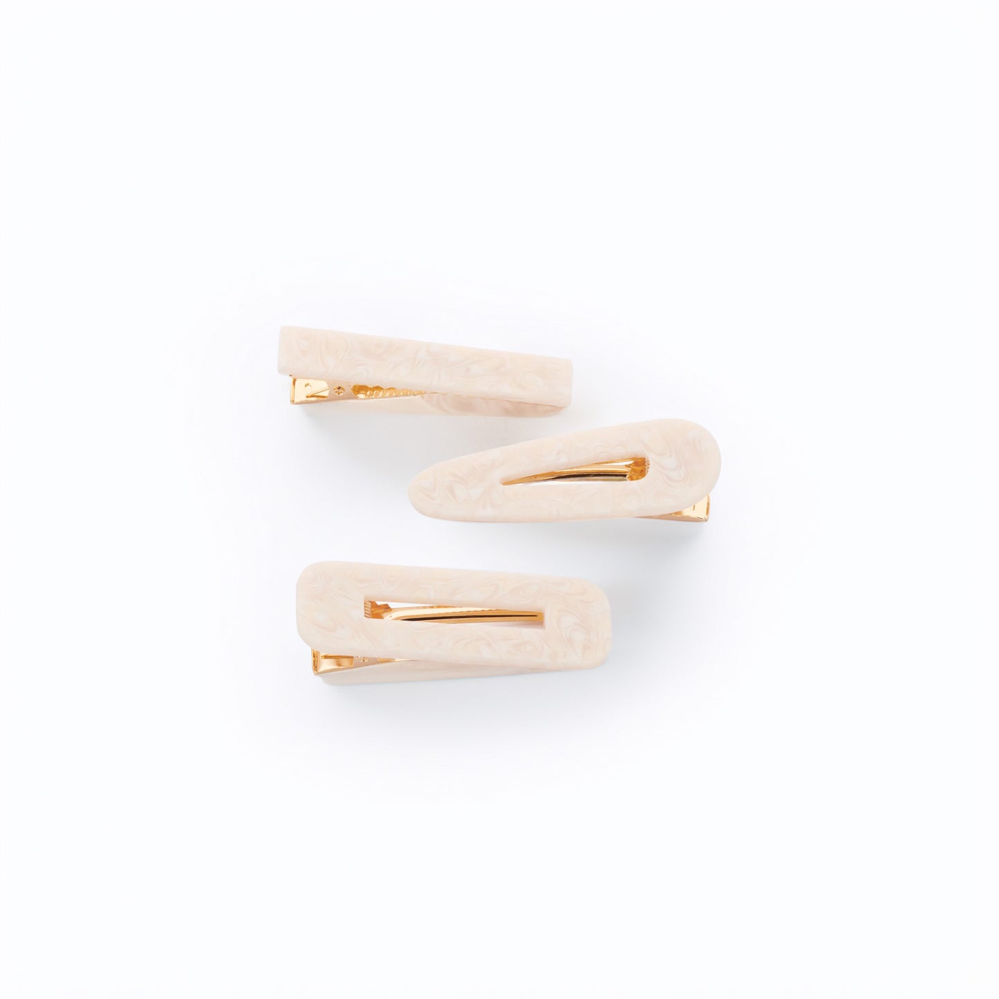Hair Clips - Ivory Wave